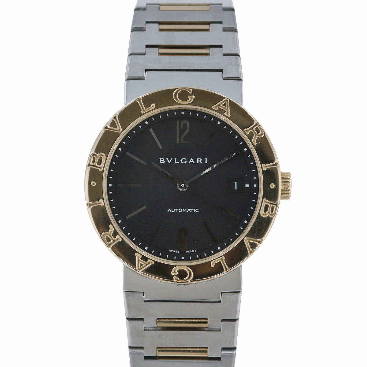 Rakuten - BVLGARI ブルガリ ブルガリブルガリ 自動巻き ブラック文字盤 18K/SS 38mm 腕時計 BB38SG ステンレススチール イエローゴールド シルバー ゴールド メンズ【中古】
