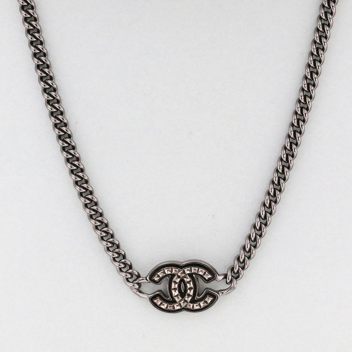 乐天商城 - CHANEL シャネル ココマーク スタッズ チェーン ネックレス 真鍮 レディース【中古】
