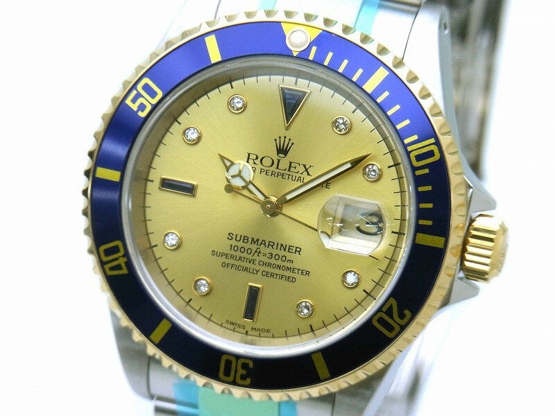 ROLEX　ロレックス　自動巻き/メンズ　P番　仕上げ済 SUBMARINER サブマリーナー デイト 16613SG【中古】