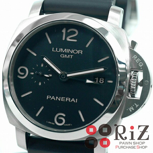 PANERAI LUMINOR ブラック ルミノール 1950 マリーナ 3DAYS GMT 44  ...