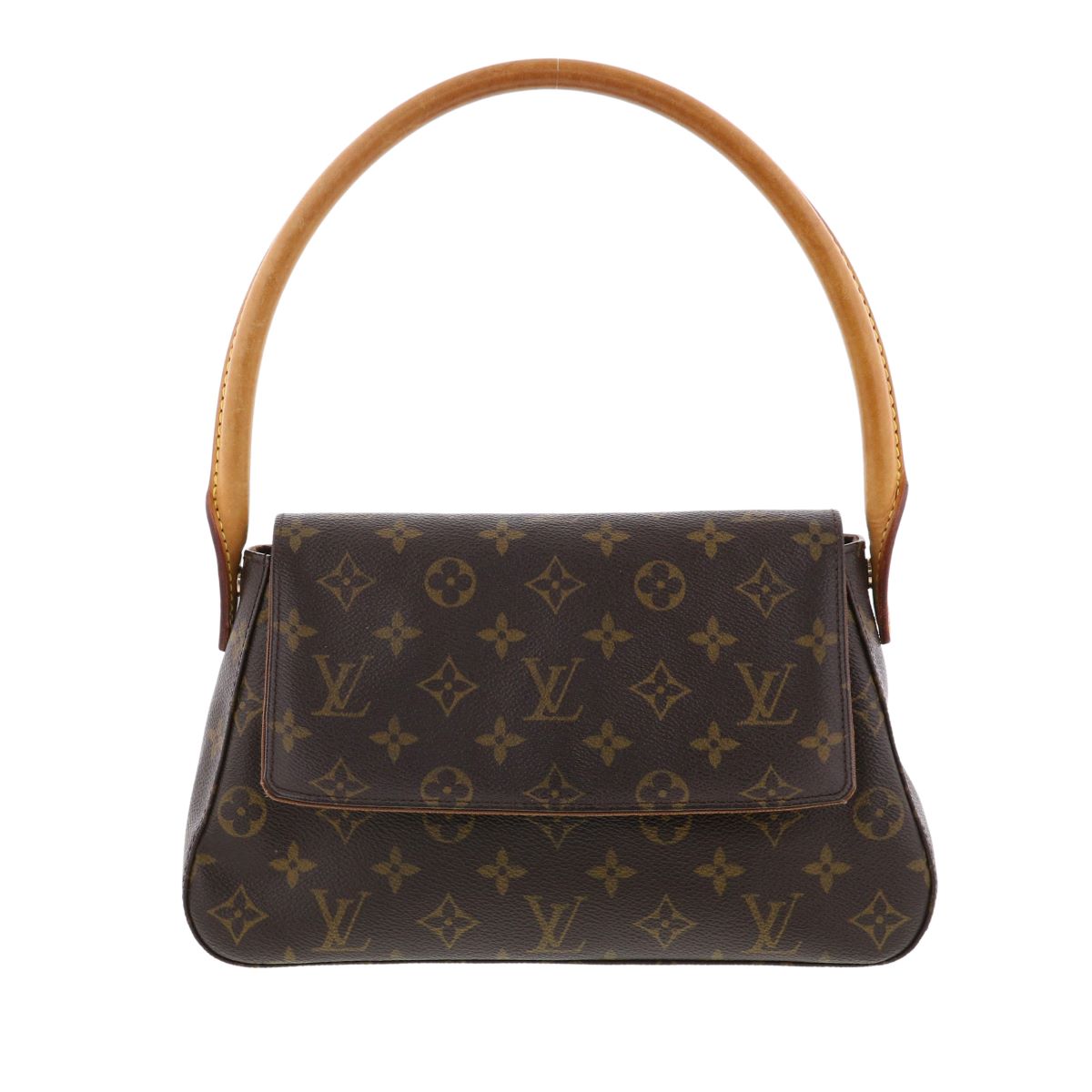 LOUIS VUITTON ルイヴィトン ミニ ルーピング モノグラム ショルダーバッグ M51147 コーティングキャンバス レザー ブラウン レディース【中古】(4)