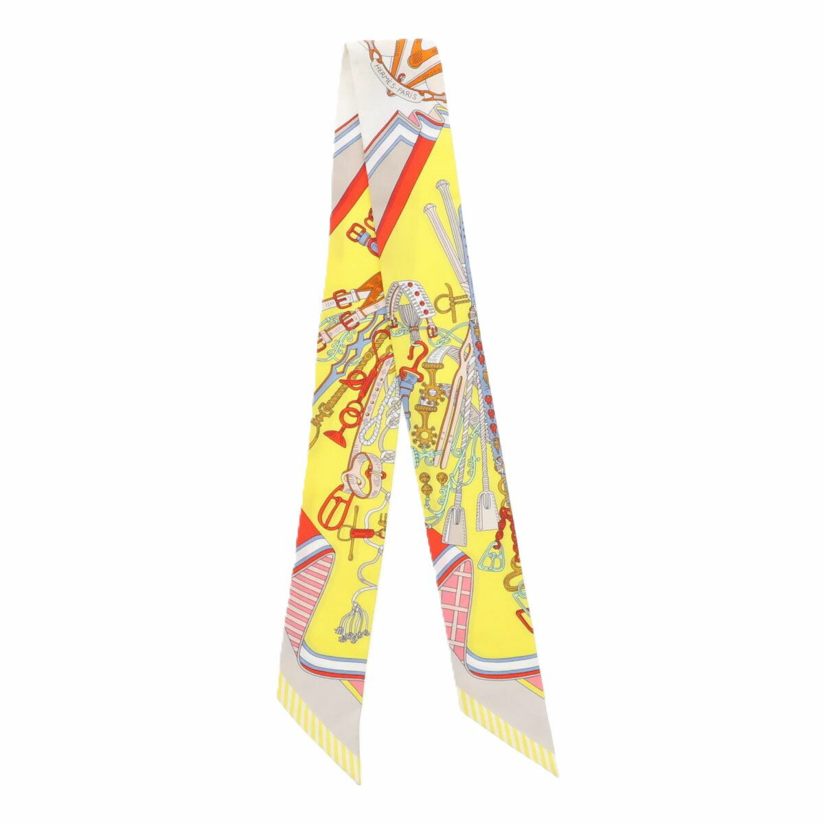 HERMES エルメス ツイリースカーフ BOUQUETS SELLIER スカーフ シルク イエロー レディース【中古】