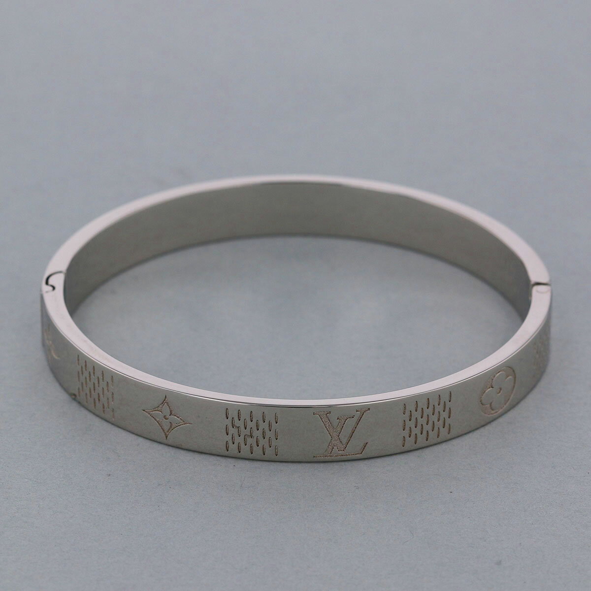 LOUIS VUITTON ルイヴィトン バングル ダミエ ステープル バングル M1387M メタル シルバー メンズ【中古】