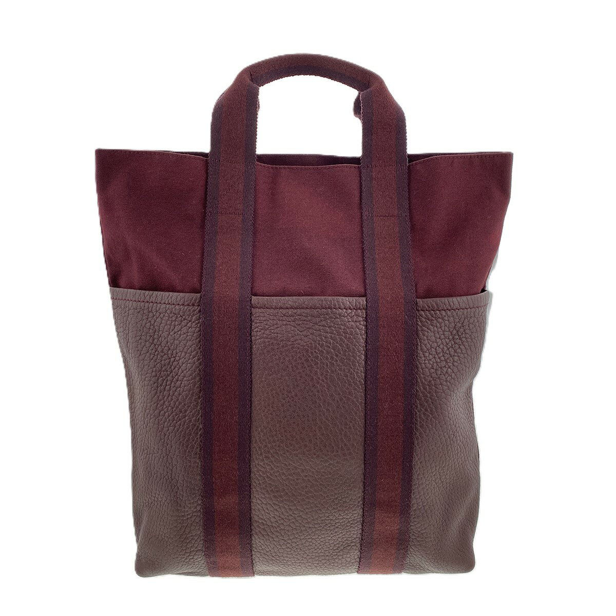 エルメス フールトゥ カバス ハーフレザー キャンバス トートバッグ
