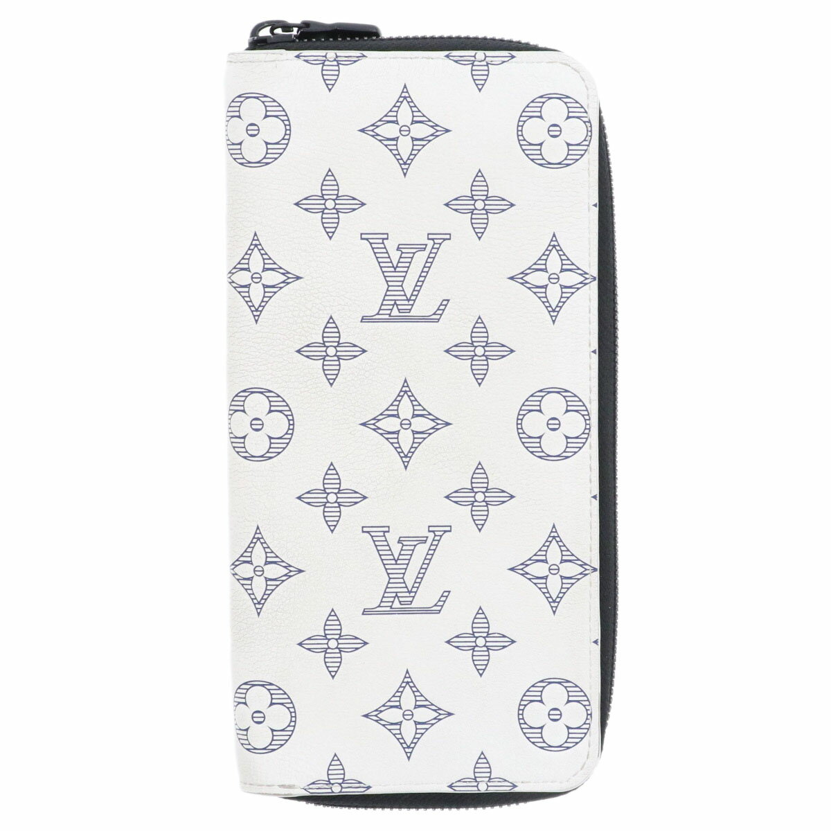 C, L, R, W - LOUIS VUITTON ルイ・ヴィトン ジッピーウォレット ヴェルティカル モノグラム シャドウ 長財布 M83381 モノグラムシャドウ レザー ホワイト ブルー ブラック メンズ【中古】
