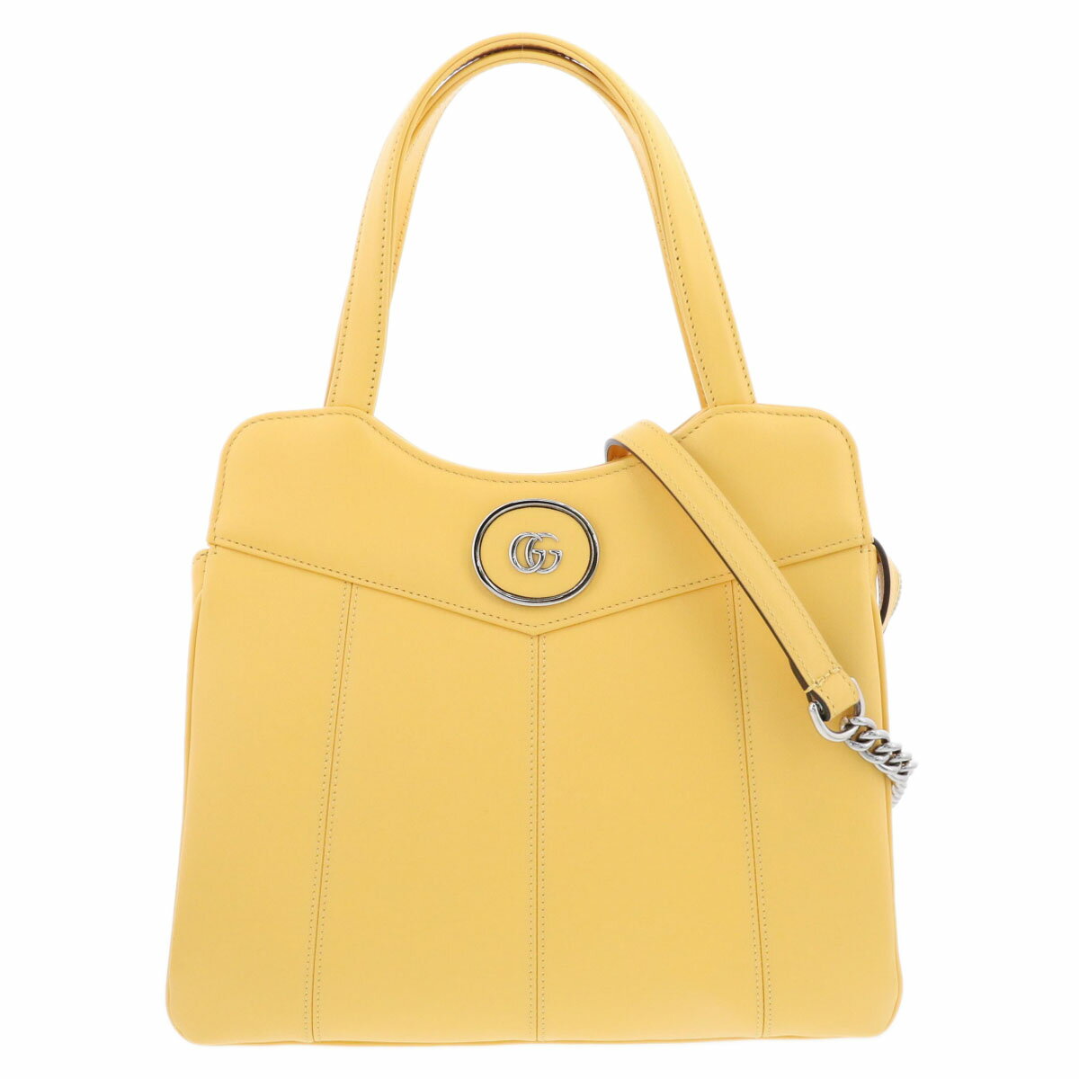 gucci///////////////\\\\\\\\\\\\\\\\\\\\\\\\\\\\\\\' - GUCCI グッチ 2WAY プチGG PETITE GG ハンドバッグ ショルダーバッグ 745918 レザー イエロー シルバー レディース【中古】