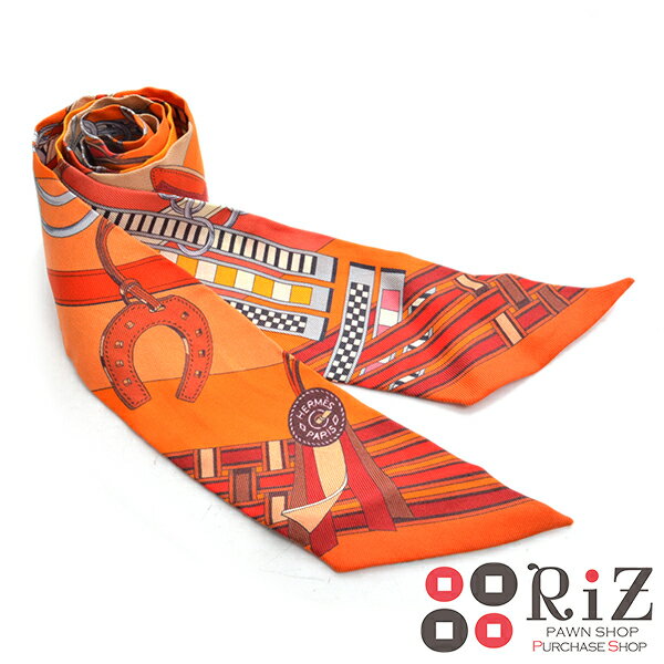 【中古】【海外発送可】 HERMES （エルメス） ツイリースカーフ 服飾 マフラー/スカーフ/ネクタイ Scarf Orange TAXFREE 免税