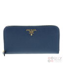 【中古】 PRADA （プラダ） ラウンドファスナー長財布 財布 長財布(小銭入有) Saffiano Navy 1ML506 used:A