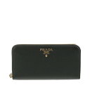 【美品】【中古】PRADA （プラダ） ラウンドファスナー長財布 財布 長財布(小銭入有) Black/ブラック 1ML506 unused:S