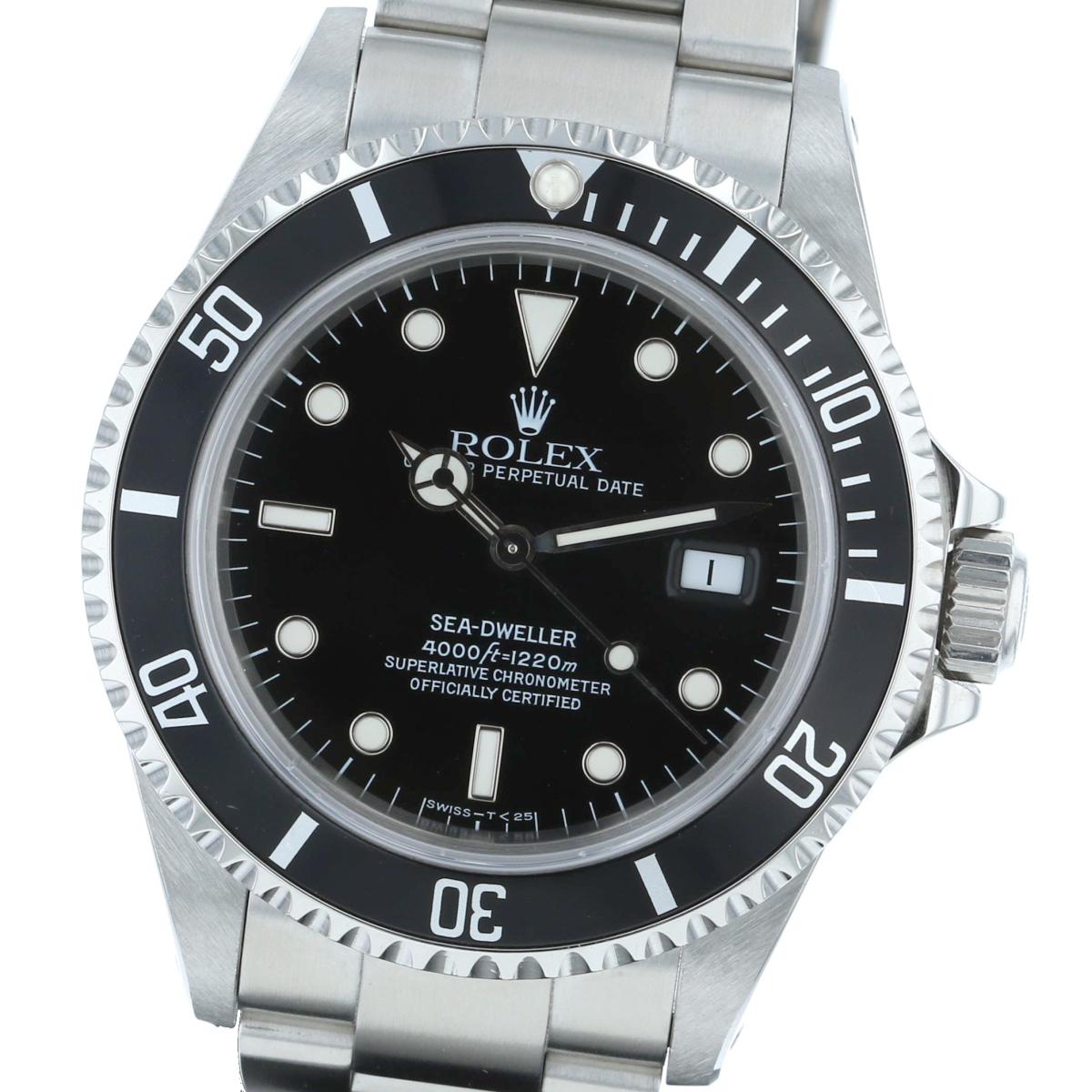 【中古】 ROLEX （ロレックス） シードゥエラー 時計 自動巻き/メンズ SEA-DWELLER Black/ブラック 黒文字盤 16600 used:A