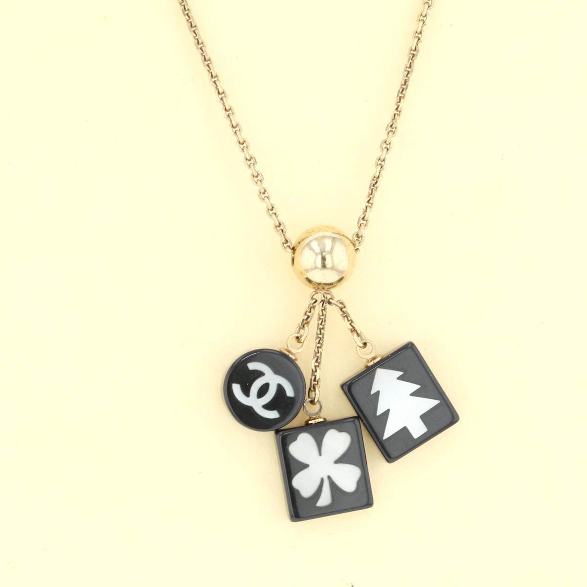 【中古】シャネル ココマーク クローバー ツリー ネックレス CHANEL Coco Mark Necklace