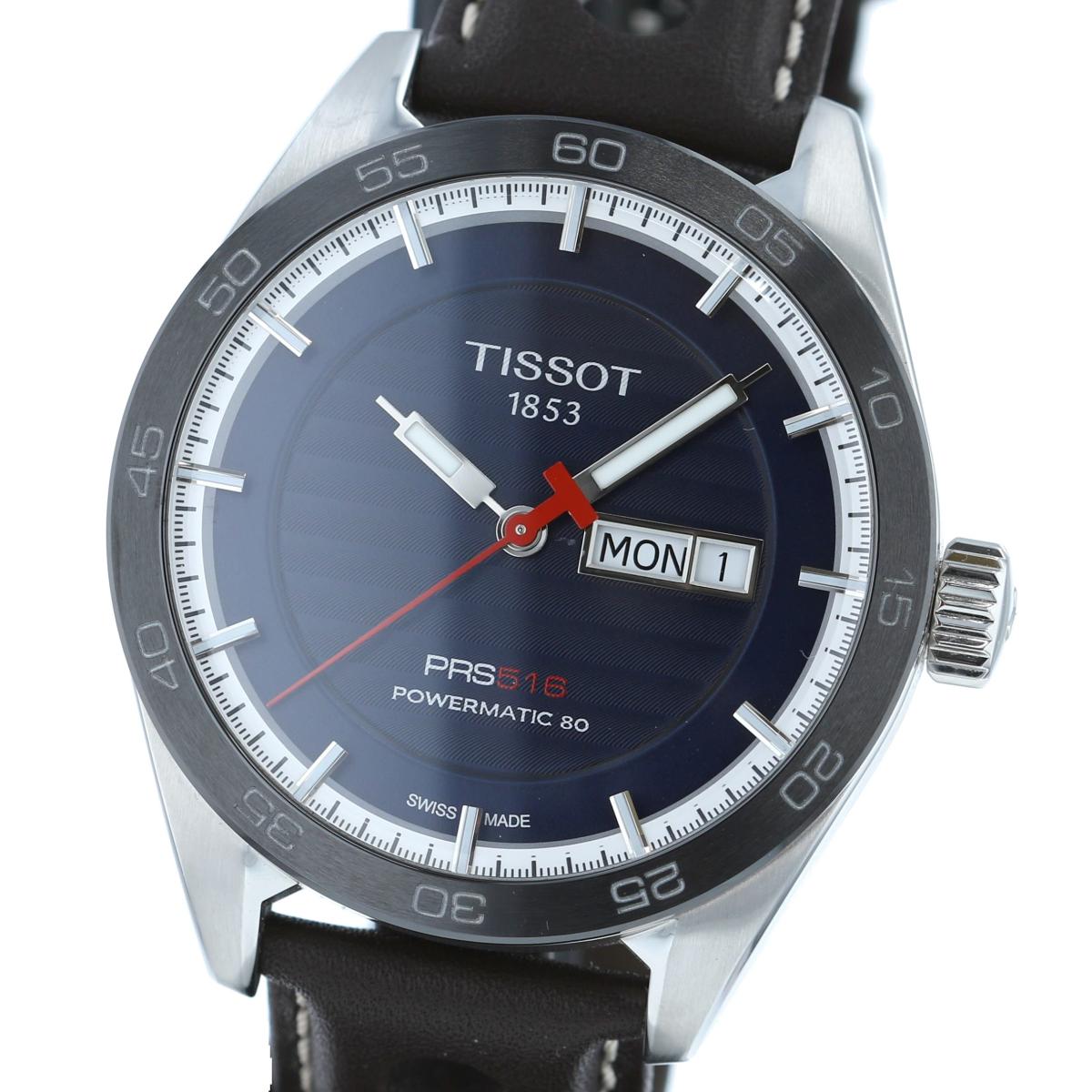 【最終値下げ品】【美品】TISSOT ティソ PRS516 Tスポーツ 時計 自動巻き メンズ ネイビー T100.430.16.041.00 [ROH]