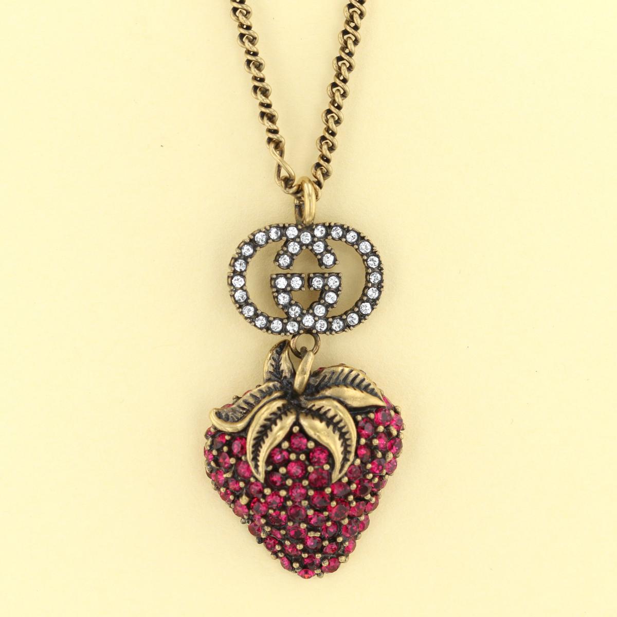 【未使用品】グッチ GG ロゴ ストロベリー ネックレス GUCCI GG Logo Strawberry Necklace