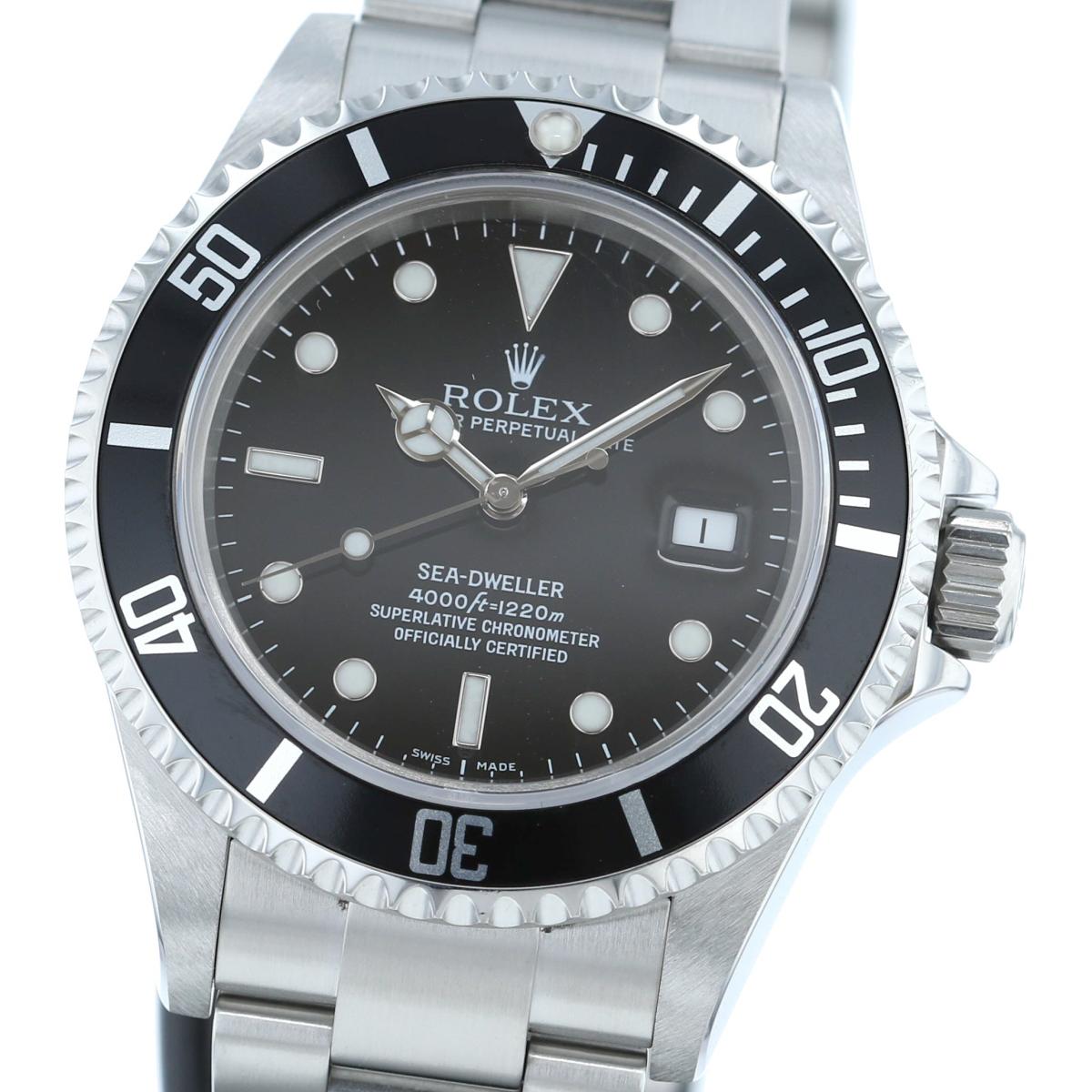 【SALE】【中古】 ROLEX ロレックス シードゥエラー 時計 自動巻き/メンズ Sea-Dweller Black/ブラック Z番 16600 used:A