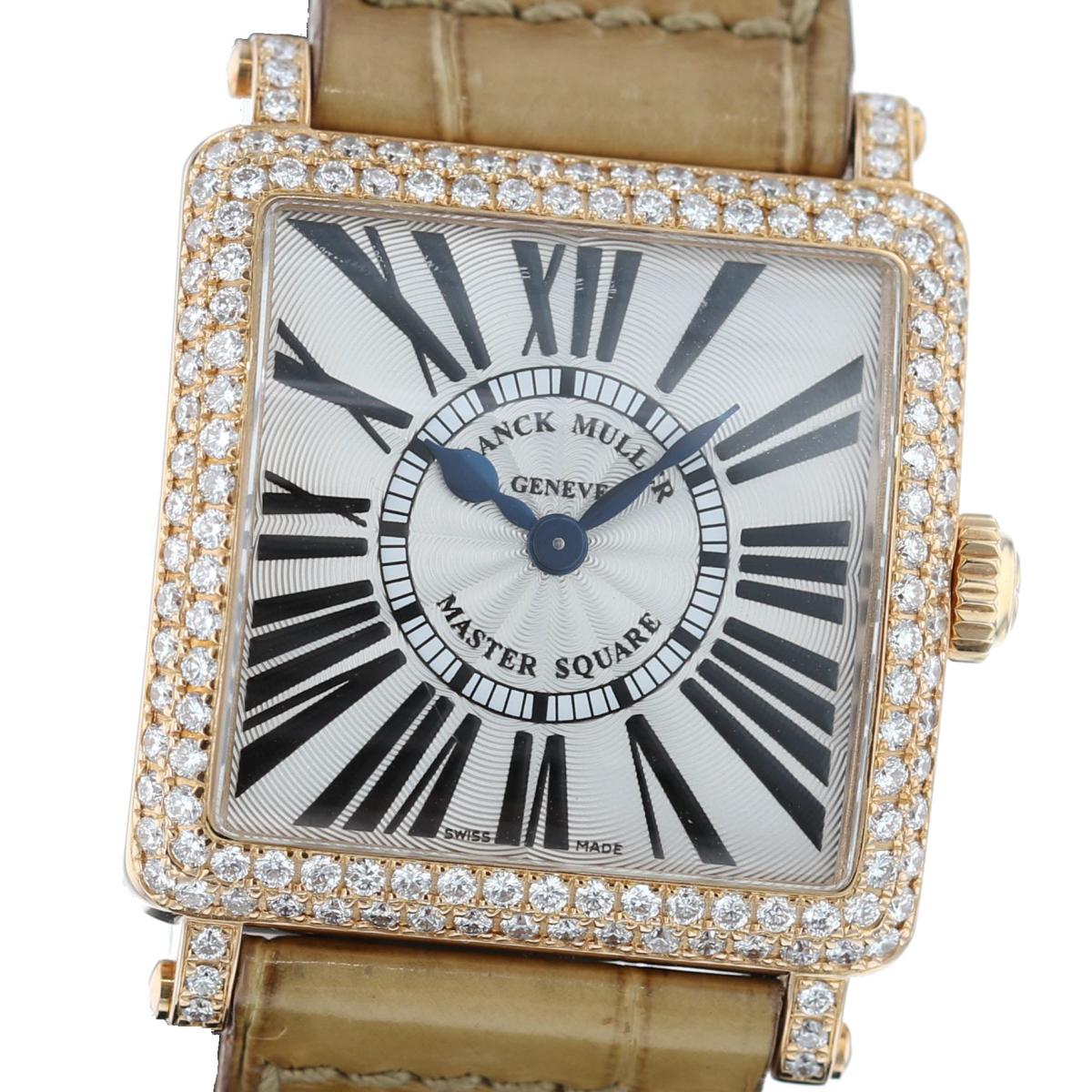 【美品】 FRANCK MULLER フランクミュラー マスタースクエア 18K ダイヤモンド 時計 ...