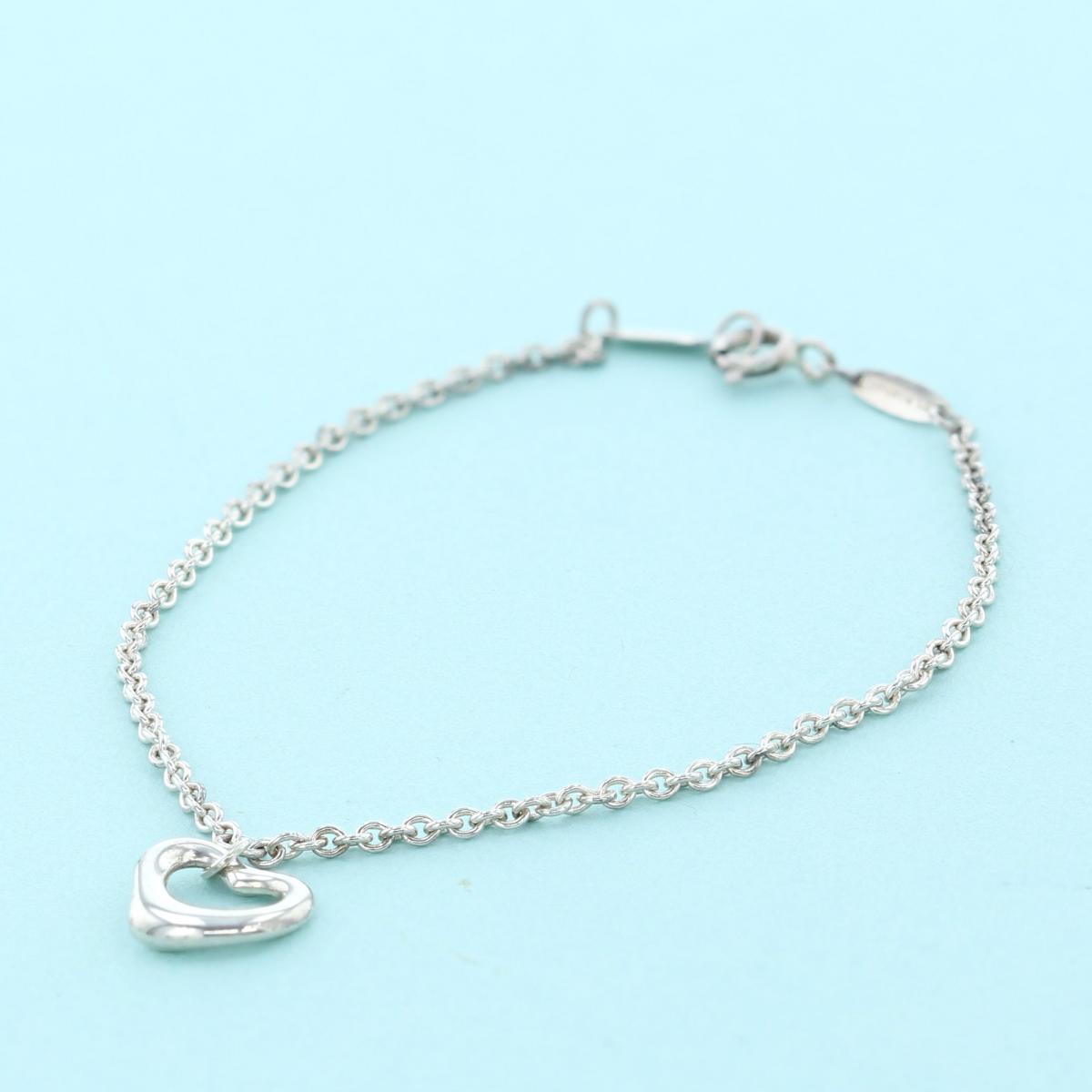 Tiffany&Co. ティファニー オープンハート ブレスレット/アンクレット シルバー