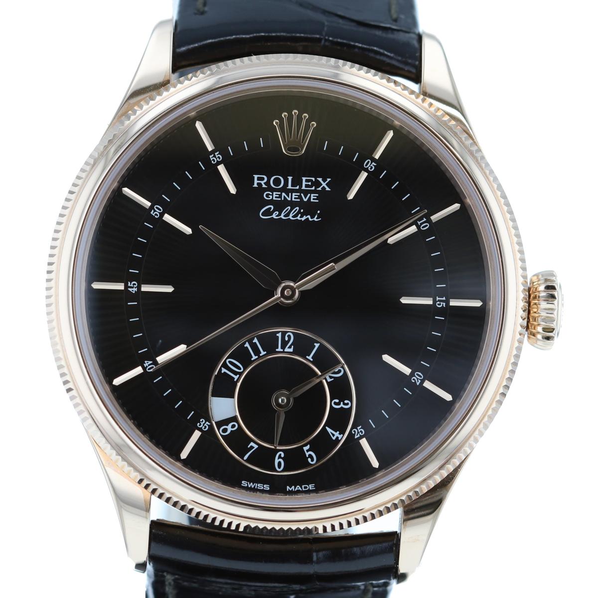 【お値下げ品】【中古】 ROLEX （ロレックス） チェリーニ デュアルタイム 時計 自動巻き/メンズ Cellini/チェリーニ Black 50525 used:A