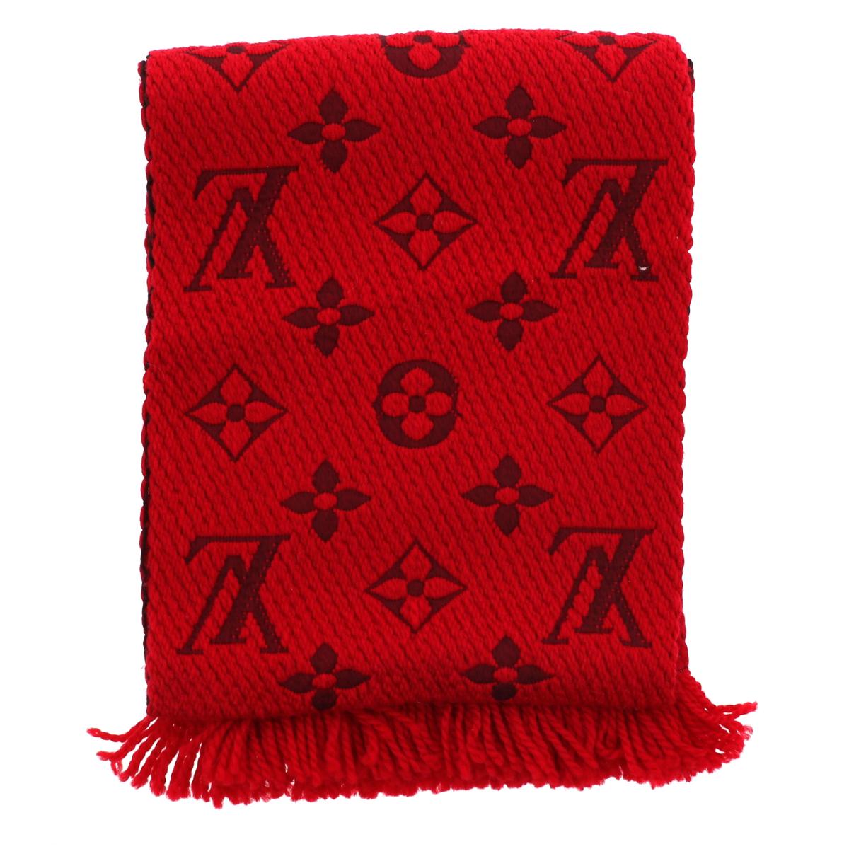 【サマーSALE】【美品】LOUIS VUITTON （ルイヴィトン） エシャルプ・ロゴマニア 服飾 マフラー/スカーフ/ネクタイ Monogram Red M72432 used:A[ROH]