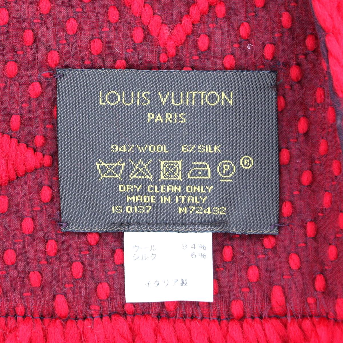 【サマーSALE】【美品】LOUIS VUITTON （ルイヴィトン） エシャルプ・ロゴマニア 服飾 マフラー/スカーフ/ネクタイ Monogram Red M72432 used:A[ROH]