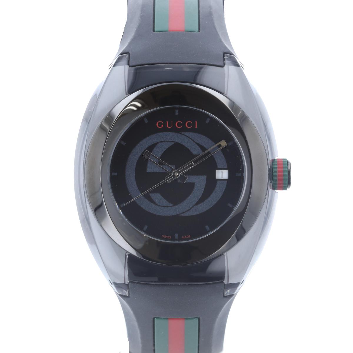 【中古】 GUCCI （グッチ） SYNC シンク XXL 46 時計 クオーツ/メンズ ラバーブレス SYNC Black 137.1 used:AB