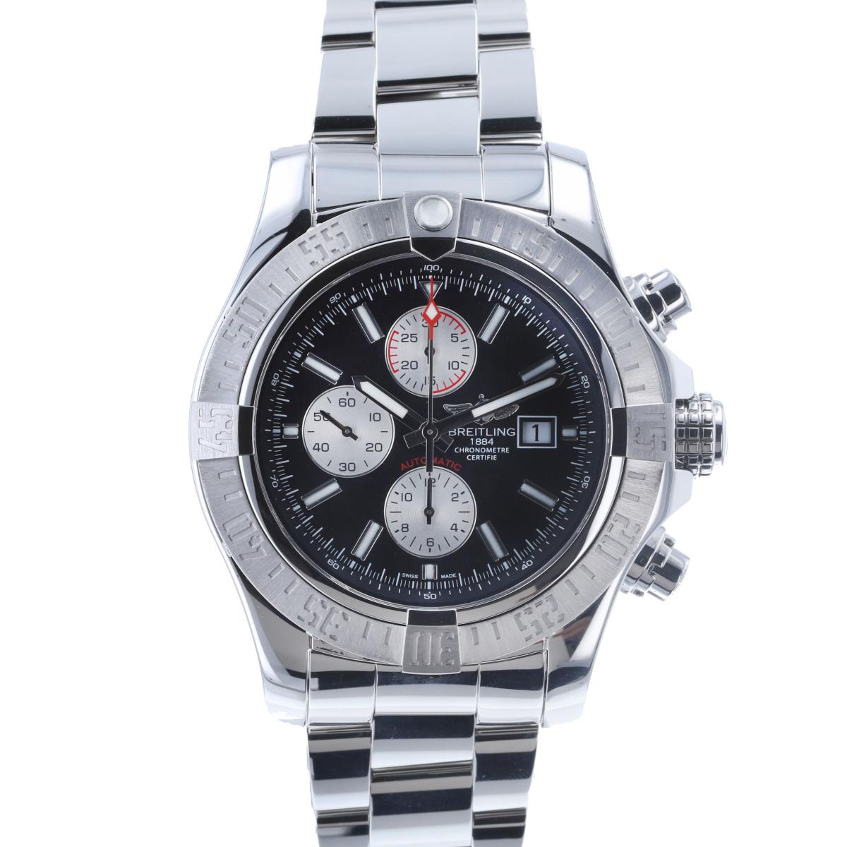 【お値下げ品】【即日発送・水曜定休日・木曜発送】【美品】BREITLING （ブライトリング） スーパーアベンジャーII 時計 自動巻き/メンズ Avenger Black/ブラック A13371/A1337111/ used:A