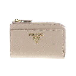 【中古】PRADA （プラダ） サフィアーノ コインケース 財布 キーリング 小銭入れ/コインケース レザー ベージュ 1PP122 used:A