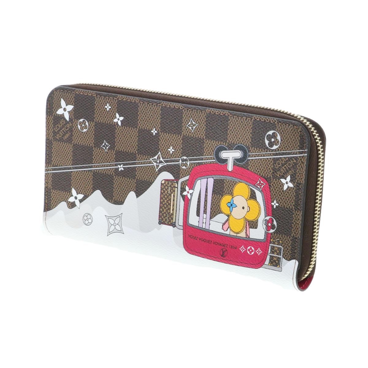 【最終値下げ】【中古】 LOUIS VUITTON （ルイヴィトン） ジッピー・ウォレット Xmas2019 ヴィヴィエンヌ 財布 長財布(小銭入有) クリスマス ダミエ エベヌ ブラウン Damier N60257 unused:S