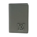 【中古】 LOUIS VUITTON （ルイヴィトン） オーガナイザー・ドゥ ポッシュ 小物 名刺入れ/カードケース タイガ カーキ レザー leather Taiga Khaki M82277 unused:S