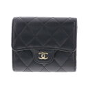 【即日発送・水曜定休日・木曜発送】【中古】【RI】 CHANEL （シャネル） 三つ折り スモールウォレット 財布 三つ折り財布(小銭入有) マトラッセ Black/ブラック