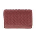 【中古】 BOTTEGA VENETA （ボッテガヴェネタ） イントレチャート カードケース 名刺入れ 財布 小銭入れ/コインケース イントレチャート 赤 レッド Red 133945 used:AB