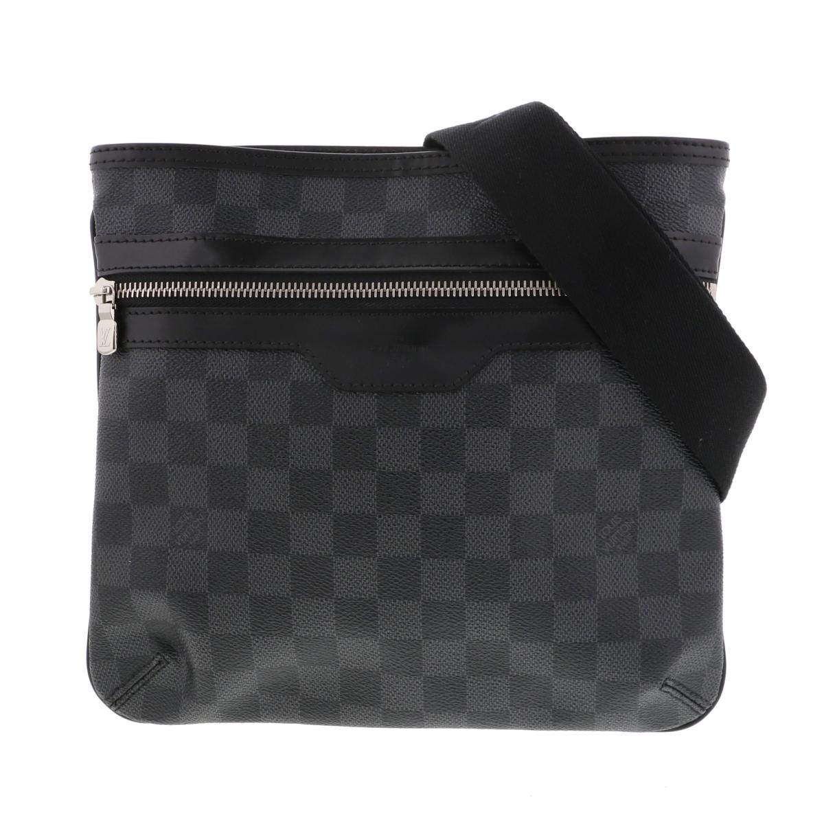 【お値下げ品】【中古】 LOUIS VUITTON （ルイヴィトン） トマス バッグ ショルダー/メッセンジャーバッグ ダミエ ブラック 黒 ダミエグラフィット Damier/Graphite Black N58028 used:B