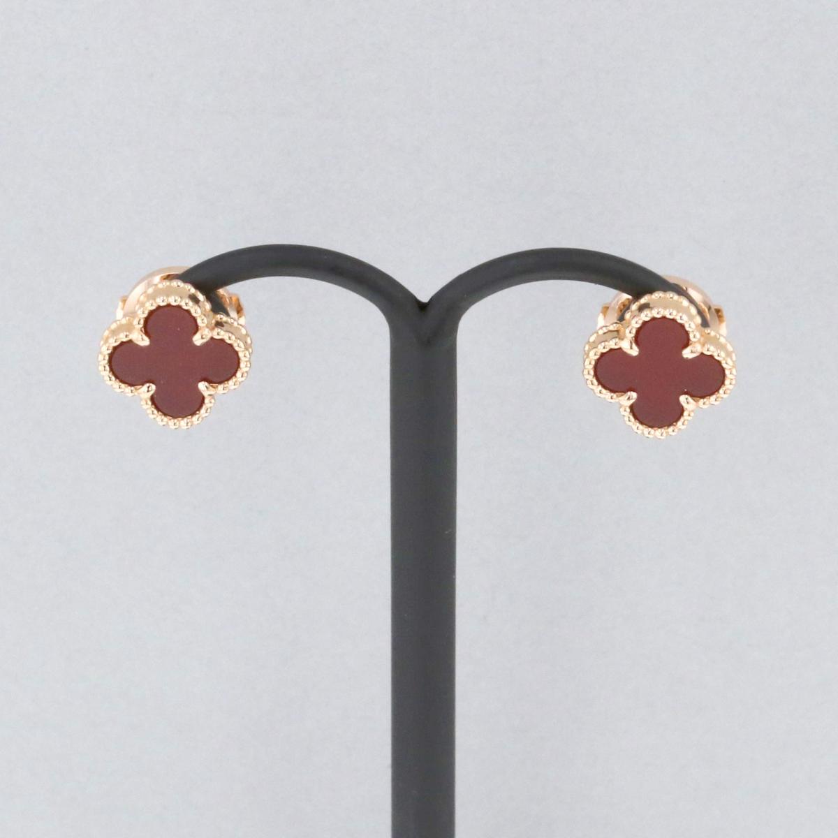【中古】Van Cleef&Arpels （ヴァンクリーフアンドアーペル） スウィート アルハンブラ ピアス カーネリアン 750PG ブランドジュエリー ピアス/イヤリング VCARN6BO00 used:Aのサムネイル