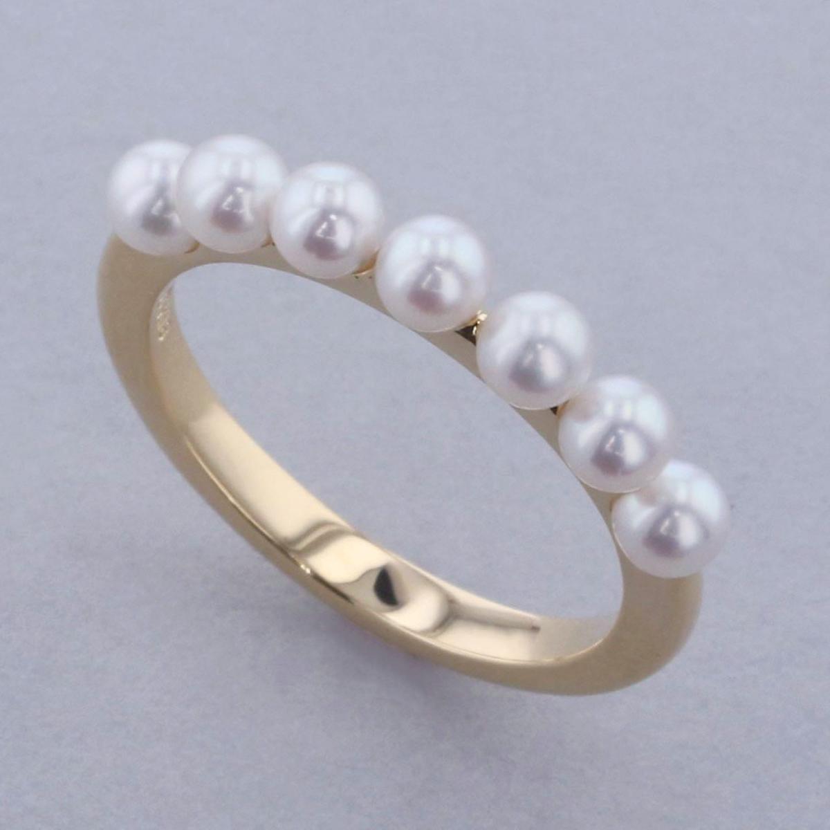 【美品】【RI】MIKIMOTO （ミキモト） アコヤパールリング 750YG ブランドジュエリー 指輪 PR-1426K used:Aのサムネイル