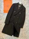 【中古】 HERMES (エルメス)カシミヤ 100% チェスターコート ロングコート メンズ ダークブラン 48 Mサイズ Brown
