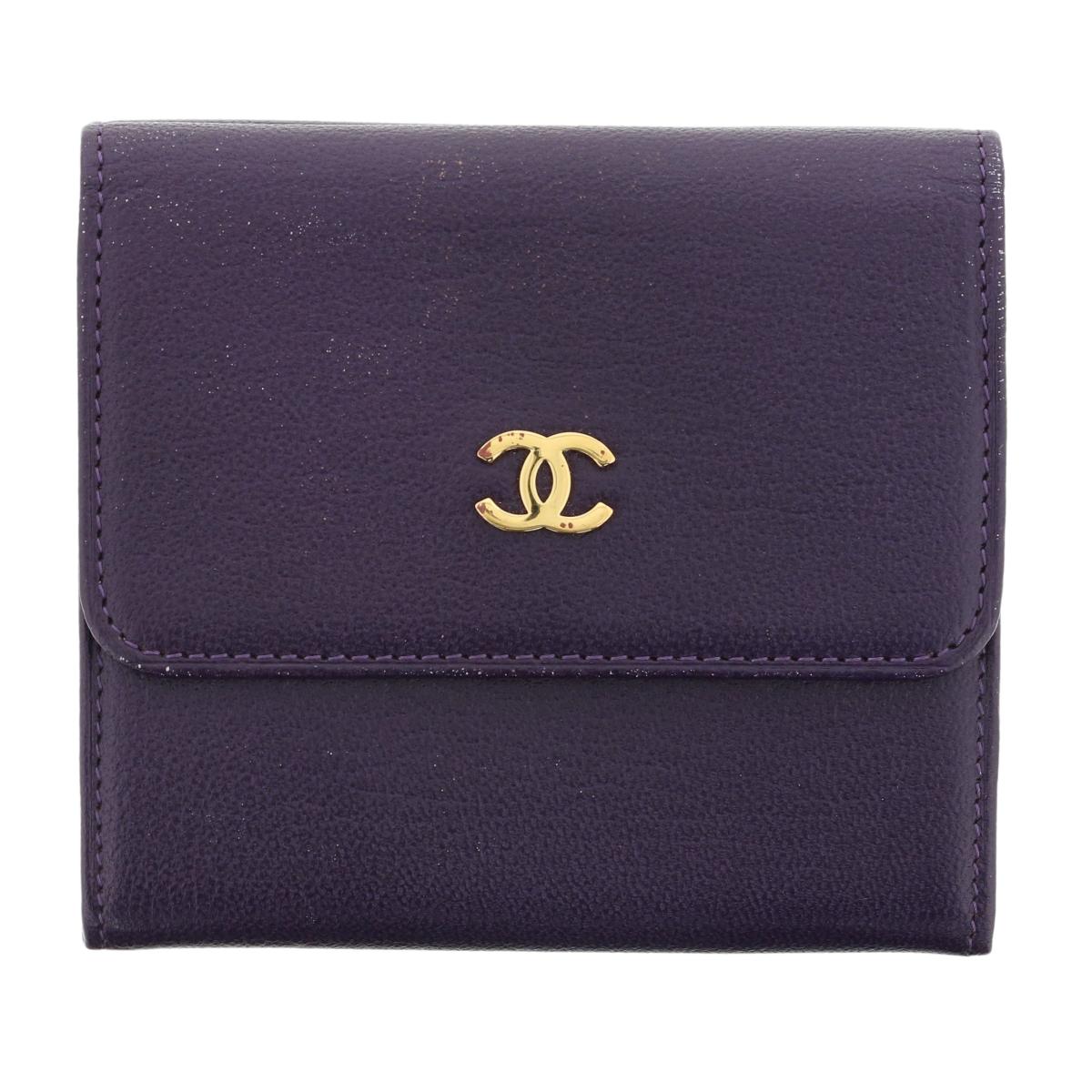 CHANEL （シャネル） CAHNEL三つ折り財布 財布 Purple [ROR]