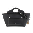 【最終値下げ】【中古】 BURBERRY (バーバリー) ミニソフト ポケット トート バッグ ハンドバッグ 2WAY ブラック Black Leather レ...