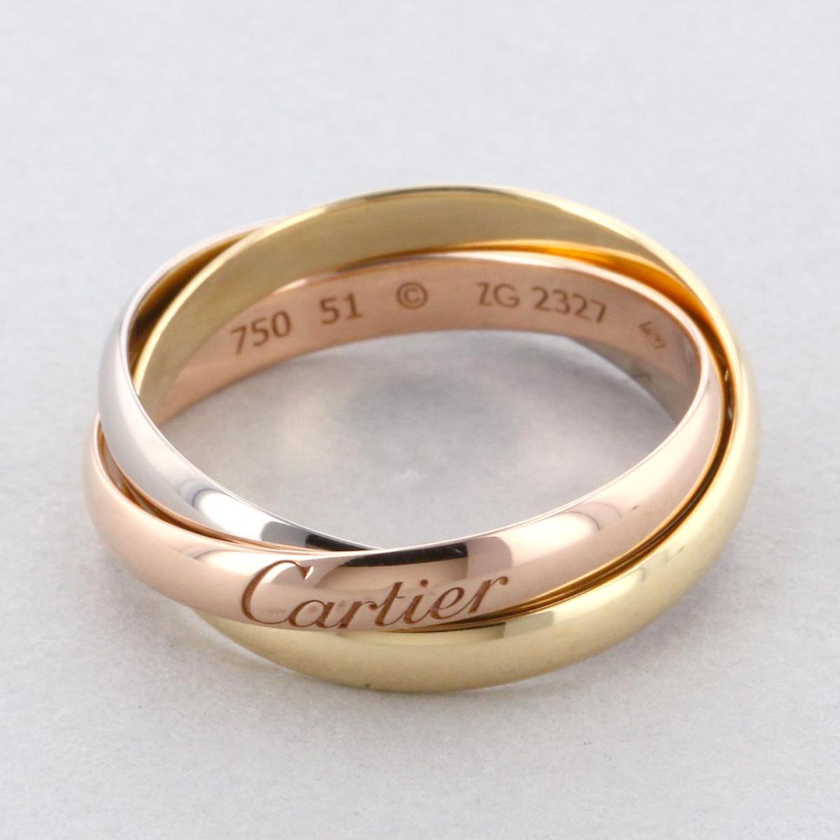 【中古】 Cartier （カルティエ） トリニティリング 750WG/PG/YG ブランドジュエリー 指輪 トリニティ Gold ゴールド 3カラー K18