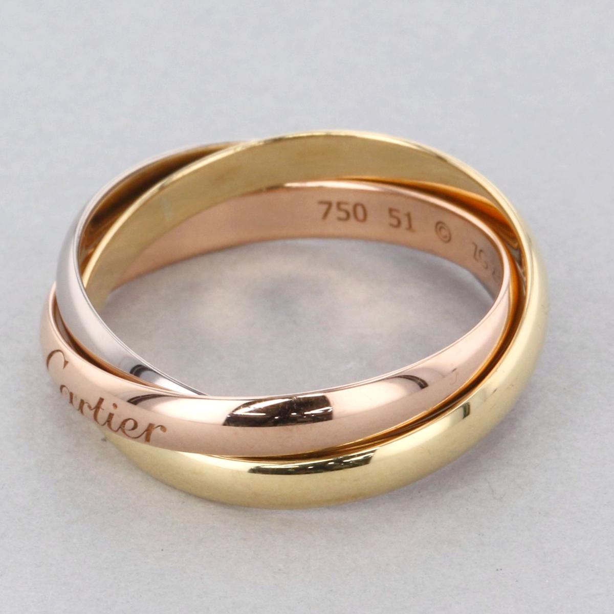 【中古】 Cartier （カルティエ） トリニティリング 750WG/PG/YG ブランドジュエリー 指輪 トリニティ Gold ゴールド 3カラー K18