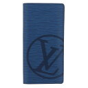 【中古】 LOUIS VUITTON (ルイヴィトン) ポルトフォイユ・ブラザ 財布 長財布(小銭入有) Epi/LVサークル Blue M63513 used:AB