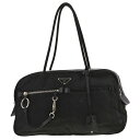 【中古】 PRADA (プラダ) ナイロン トートバッグ バッグ トートバッグ ボストンバッグ ブラック Black Nylon BR1553 used:B(4)