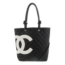 CHANEL (シャネル) カンボン ミディアム トート バッグ ハンドバッグ SHOPPING/CLASSICS Black A25167 used:AB【ROS】(4)