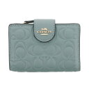 【美品】 COACH (コーチ) ミディアム ウォレット 財布 長財布(小銭入有) Green CZ341 used:A(4)