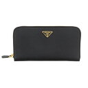 【美品】PRADA (プラダ) ラウンドファスナー長財布 財布 長財布(小銭入有) SAFFIANO Black 1ML506 used:A