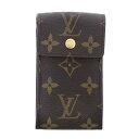 LOUIS VUITTON (ルイヴィトン)モノグラム ポルトクレバッジ M60048 キーリング付きケース Monogram キーケース タバコケース 携帯ケース ブラウン Brown used:B 【ROS】【中古】