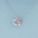 【美品】 Tiffany&Co. (ティファニー) ダブルオープンハート シルバーネックレス SV925&PG750 ブランドジュエリー ネックレス/ペンダント...