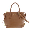 MIUMIU ミュウミュウ マドラス トートバッグ 2WAY ショルダーバッグ ブラウン 5BA003 レザー Brown Leather used:B【中古】