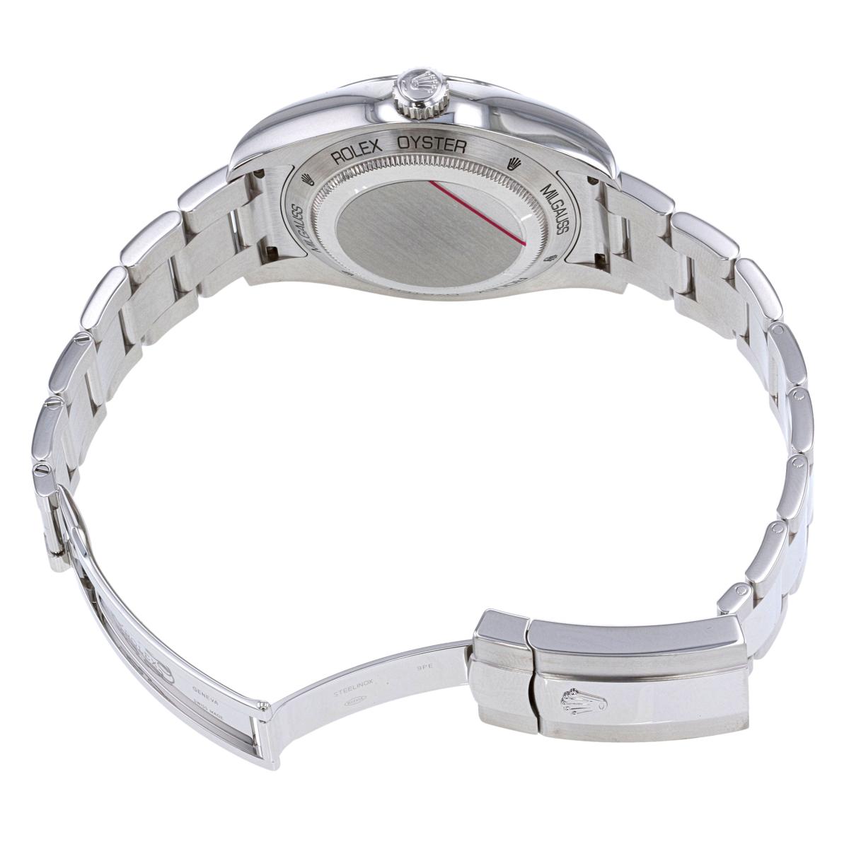 ROLEX ロレックス ミルガウス グリーンガラス 腕時計 116400GV ランダム番 メンズ 自動巻き 黒文字盤 MILGAUSS ステンレス ブラック 2018年 used:A 【中古】