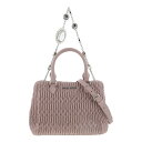 MIUMIU ミュウミュウ マテラッセ ナッパクリスタル 2WAYハンドバッグ 5BA067 バッグ ハンドバッグ ピンク used:AB 【ROS】 【中古】