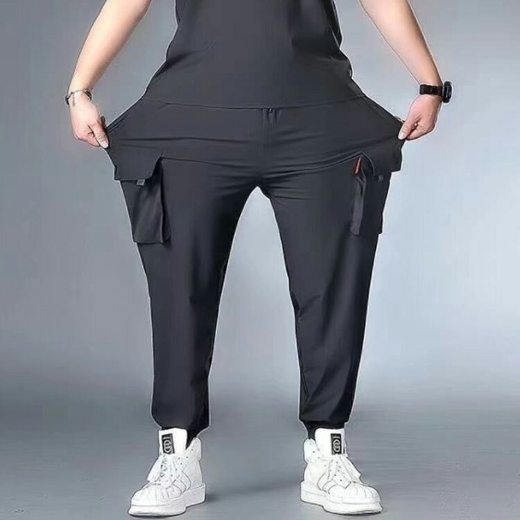 冷感パンツ 〜 無地 メンズ ロングパンツ 8XL 涼しい ゆったり 大きいサイズ S 接触冷感 作業着 夏 ひんやり 薄手 ジョガーパンツ カーゴパンツ スリム 美脚 6ポケット ウエストゴム カジュアルパンツ ワイドパンツ 送料無料