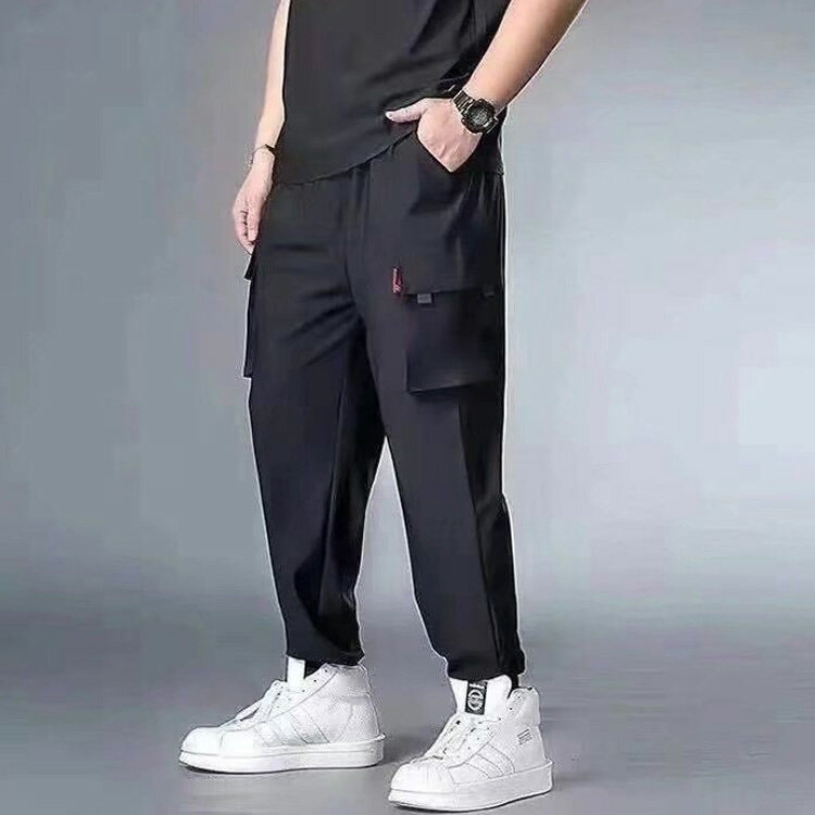 冷感パンツ 〜 無地 メンズ ロングパンツ 8XL 涼しい ゆったり 大きいサイズ S 接触冷感 作業着 夏 ひんやり 薄手 ジョガーパンツ カーゴパンツ スリム 美脚 6ポケット ウエストゴム カジュアルパンツ ワイドパンツ 送料無料
